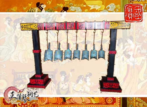 7件編鐘，觀賞裝飾編鐘，可發(fā)音編鐘