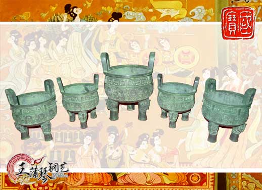 銅鼎，銅五鼎，中國(guó)鼎，佛像用鼎